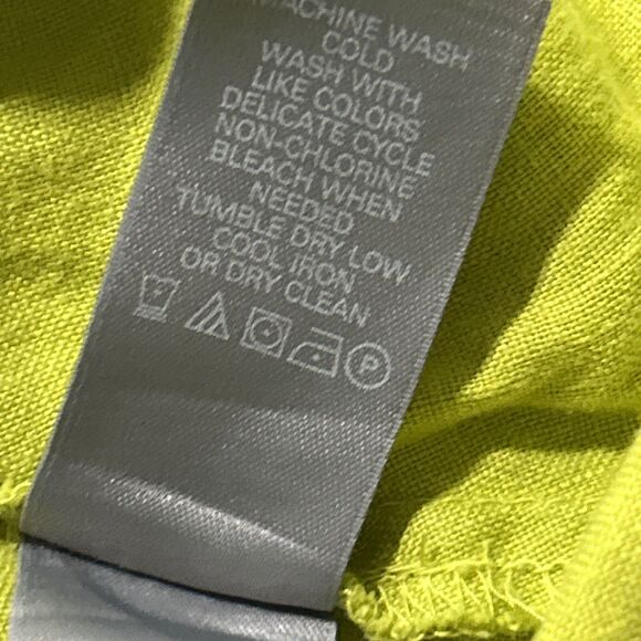 Liz Claiborne Women’s XL Chartreuse Button Up Top Long Sleeve - Picture 10 of 13